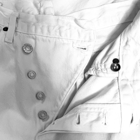 AGOLDE Criss Cross High Rise Straight Leg White Jeans Half Back Waistband Sz 28 - Picture 10 of 14